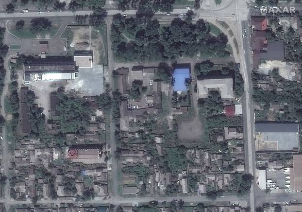 A satellite image shows homes and buildings, before Russia's invasion of Ukraine, in Mariupol