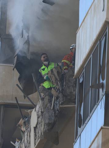 Aftermath of an Israeli strike, in Beirut