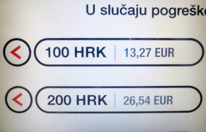 Do travnja na bankomatima samo novčanice od 10 i 20 eura