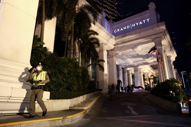 A general view of Grand Hyatt Erawan hotel, which believed that at least 6 people have been reported dead, in Bangkok