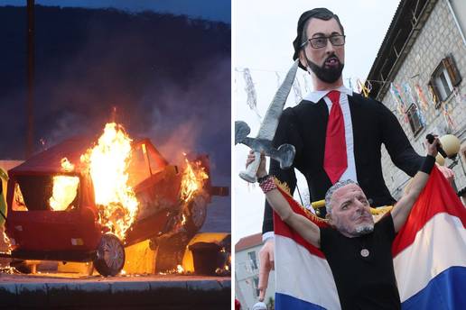 FOTO Zapaljeni Yugo, Thompson s ma&ccaron;em i Toma&scaron;evi&cacute; kao krnje na karnevalu u Ka&scaron;telima