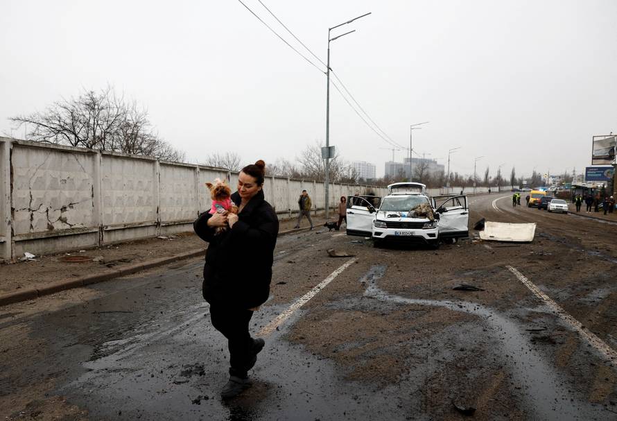 Aftermath of a Russian missile and drone attack, in Kyiv
