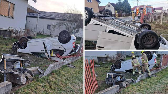 Teška nesreća kraj Ludbrega: Auto sletio na krov u dvorište, ozlijeđeni žena (34) i dijete