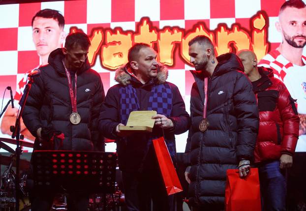 Doček za nogometaše Marcela Brozovića i Antu Budimira u Velikoj Gorici