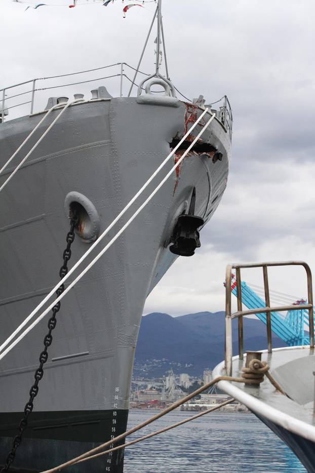 Rijeka: Rupa na pramcu broda Galeb nakon što ga je udario turski brod