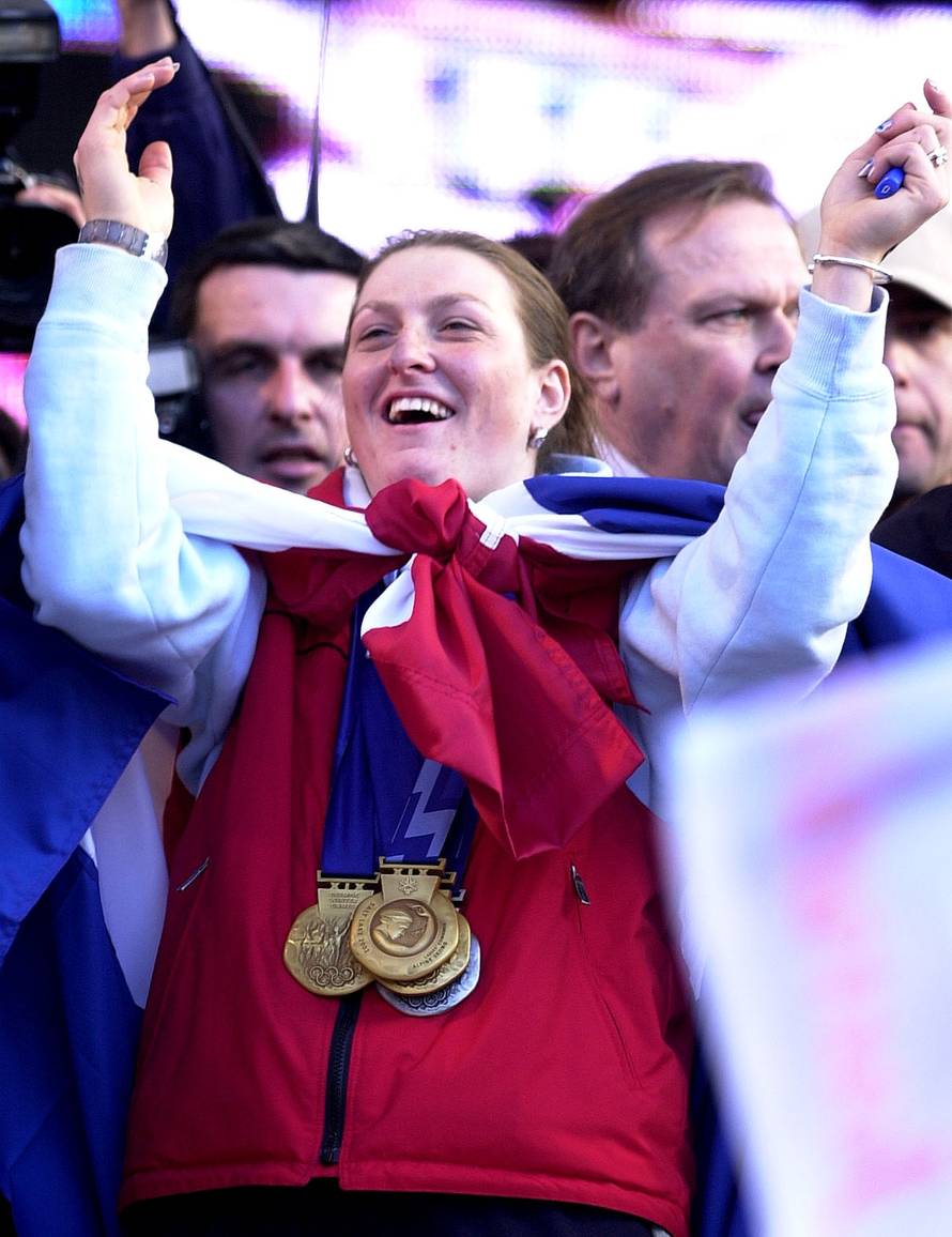 Janica kostelić - doček u Zagrebu 2002.