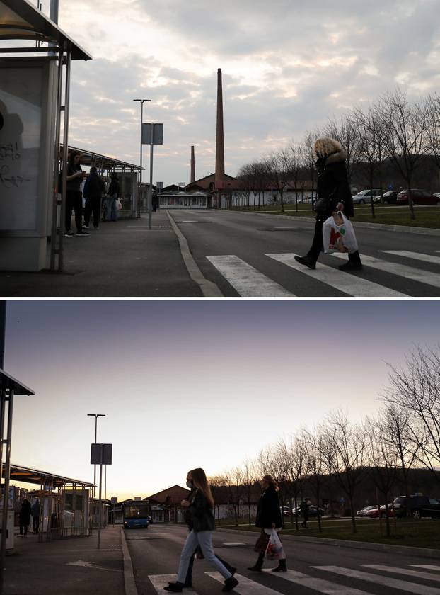 Ciglana na Črnomercu prije i poslije rušenja dimnjaka