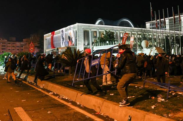 People protest against the detention of Istanbul Mayor Ekrem Imamoglu, in Istanbul