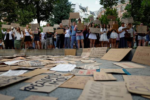 Protest against Ukrainian President Zelenskiy's decision to replace Fedorov as Defence Minister, in Kyiv