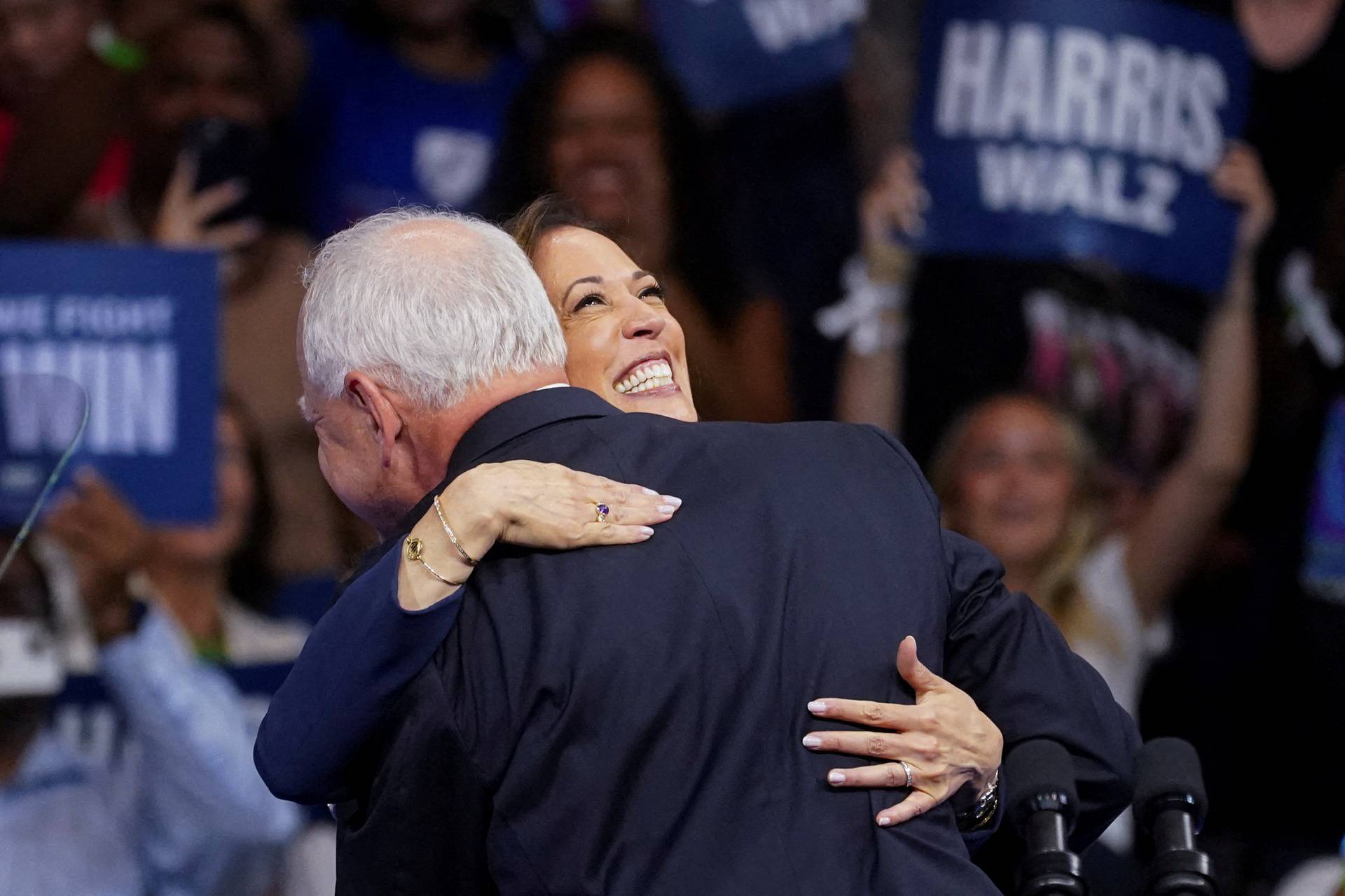 U.S. Vice President and Democratic presidential candidate Kamala Harris holds rally with vice president pick, in Philadelphia