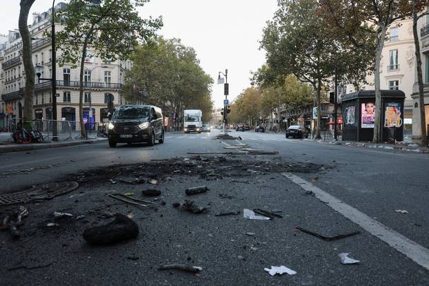 Aftermath of clashes during a national day of protests against the cost of living and rising fuel prices, in Paris