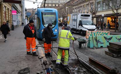 FOTO Zastoj tramvaja u centru Zagreba: Traje sanacija tračnica