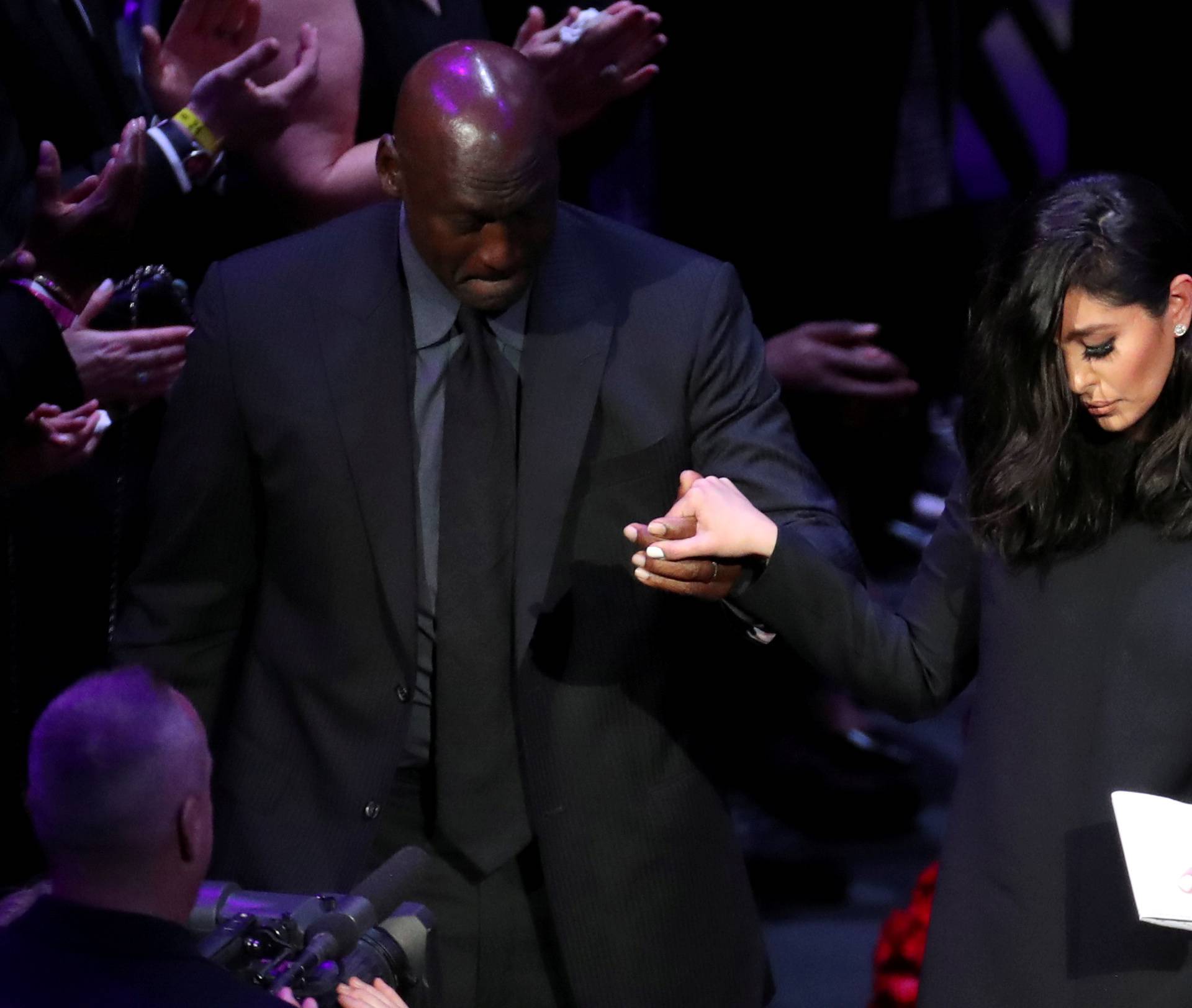 Public memorial for NBA great Kobe Bryant, his daughter Gianna and seven others killed in a helicopter crash on January 26, at the Staples Center in Los Angeles, California