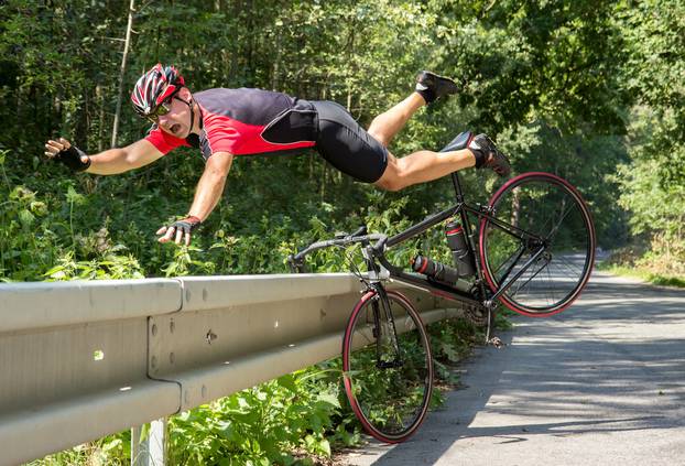 Cyclist,Falls,Off,The,Bike,Into,Bushes.,Accident,On,The