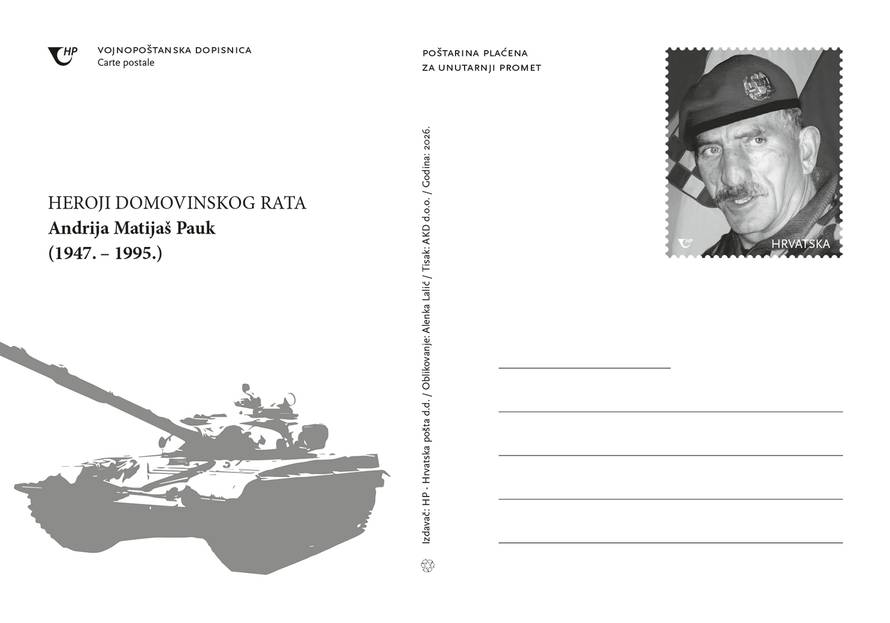 Heroji Domovinskog rata na dopisnicama Hrvatske pošte