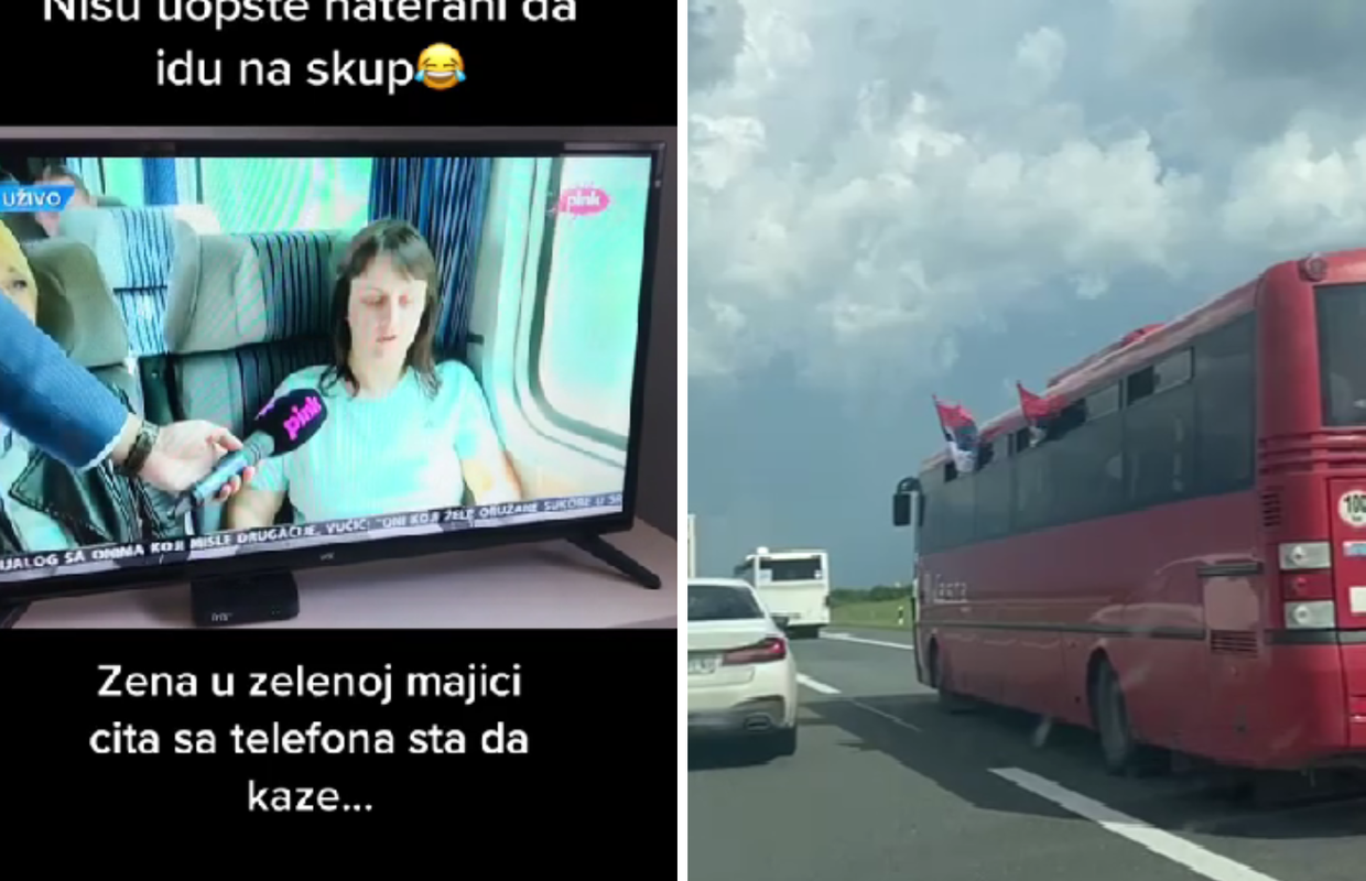 VIDEO Vučićeve pristaše putuju na skup u Beograd: Žena s mobitela čitala zašto dolazi