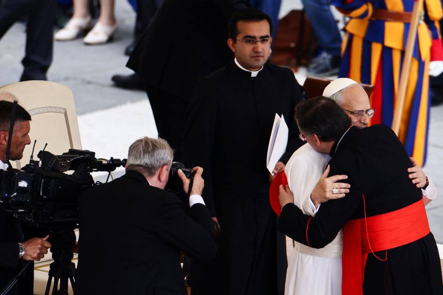 Pope Leo XIV holds his first general audience in St. Peter's Square at the Vatican