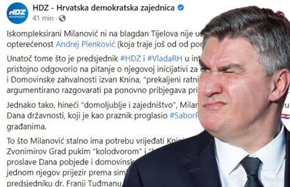 HDZ na fejsu objavio video kako Milanović pada s oklopnjaka: 'Iskompleksiran je i opterećen'