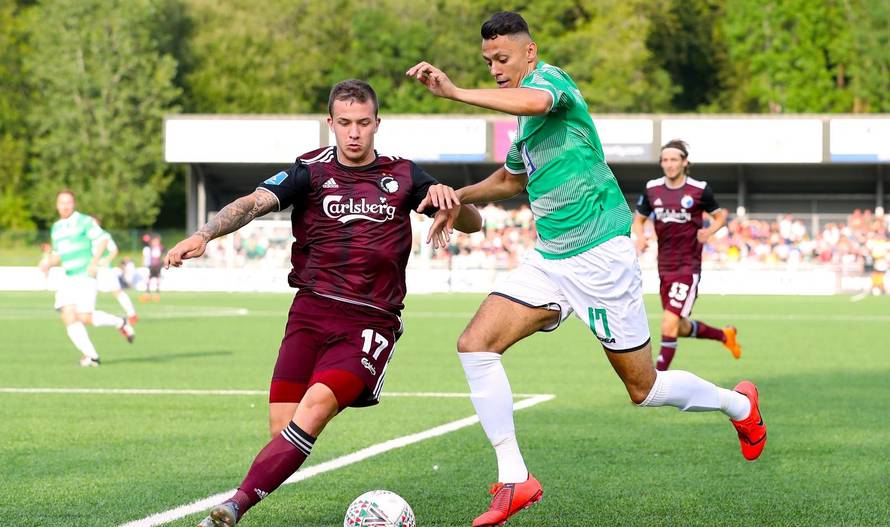 TNS v Copenhagen - UEFA Champions League - Second Qualifying Round - First Leg - Park Hall Stadium