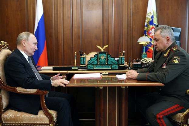 Russian President Putin meets Defence Minister Shoigu in Moscow