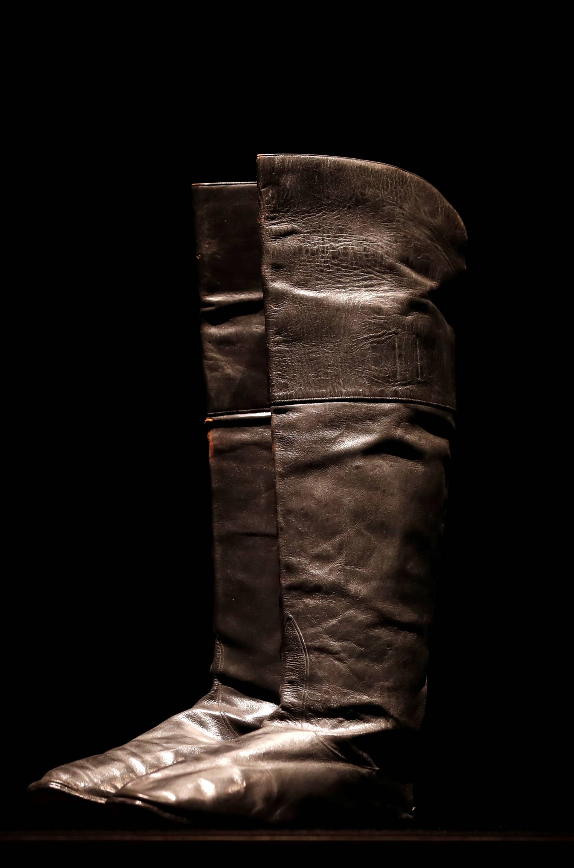 Boots that might have be worn by Napoleon displayed in Paris