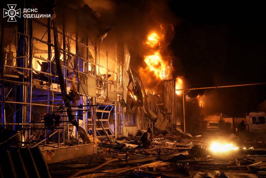 Aftermath of a Russian drone attack in Odesa