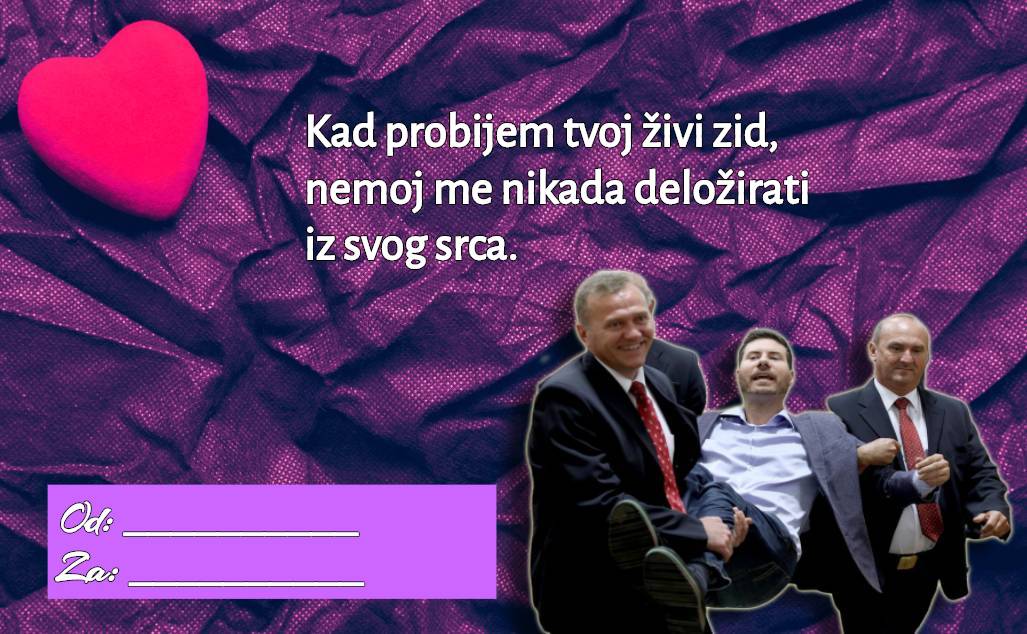 Budi moja prva dama! Čestitaj Valentinovo dragim političarem