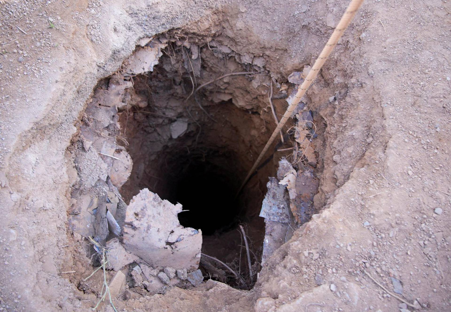 A view shows a well into which a five-year-old boy fell in the northern hill town of Chefchaouen
