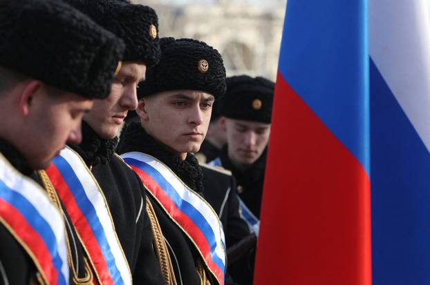 Russian service members mark Defender of Fatherland Day in Crimea