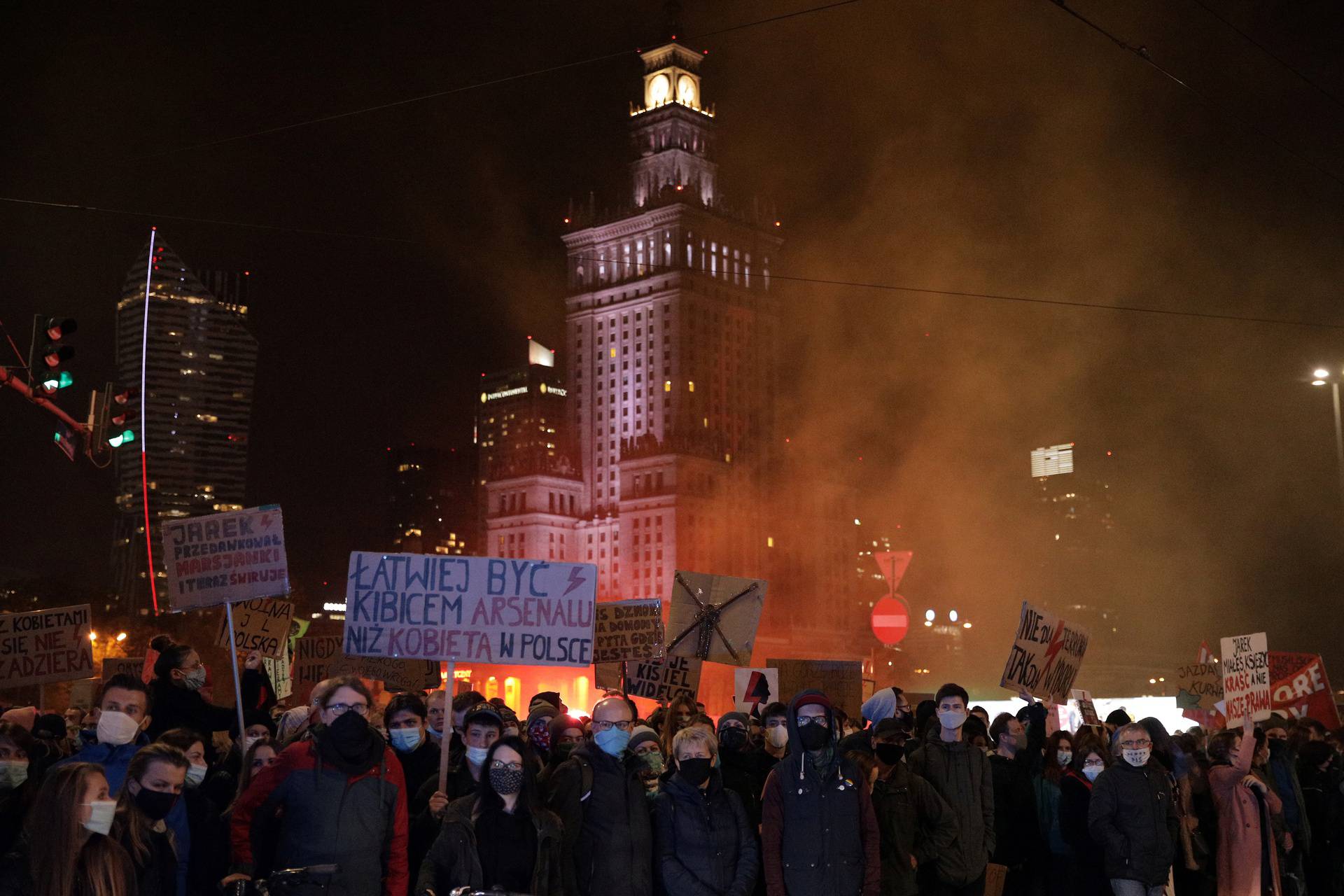 Protest against Poland's Constitutional Tribunal ruling on abortion, in Warsaw