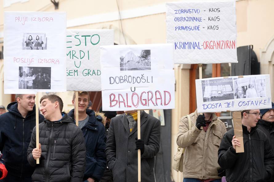 VaraÅ¾dinci prosvjeduju protiv gradonaÄelnika Ivana Äehoka i tvrtke ÄistoÄa