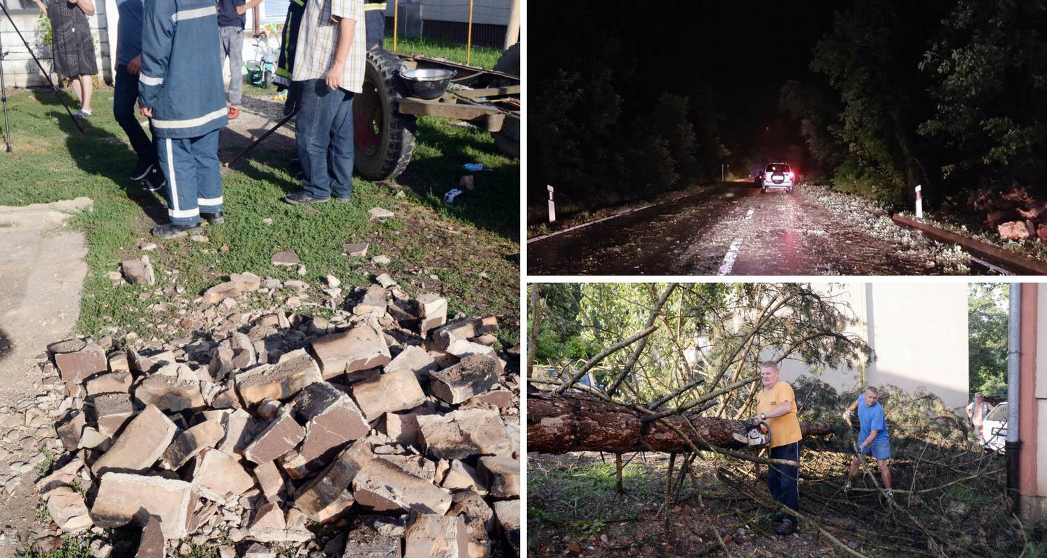 Poplavljen Cres, srušena stabla u Popovači, pijavice u Istri...