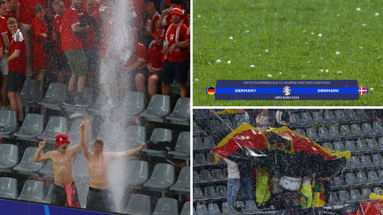 Prekid na Euru! Jaka tuča zasula teren u Dortmundu, navijači se okupali na vodopadu s krova