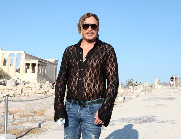 American actor Mickey Rourke was shown around the Acropolis during his stay at the Greek capital.