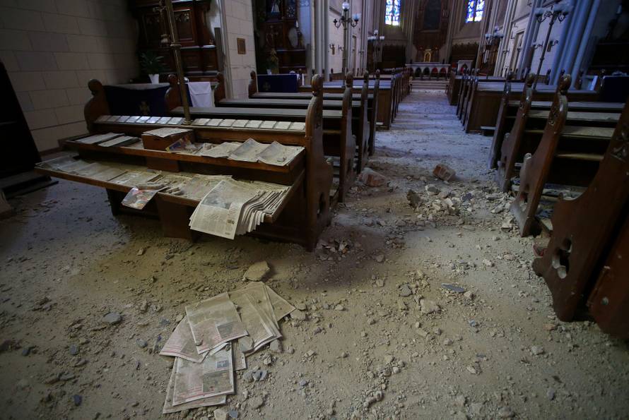 Zagreb: Oštećenja na franjevačkom samostanu Sv. Franje nakon velikog potresa