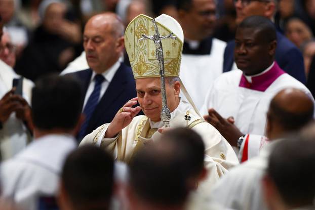 Pope Leo XIV leads the Chrism Mass in St. Peter's Basilica at the Vatican