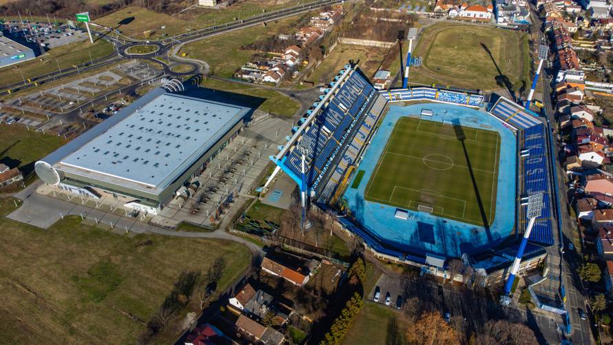 Pogled iz zraka na Stadion Gradski vrt i SD Gradski vrt