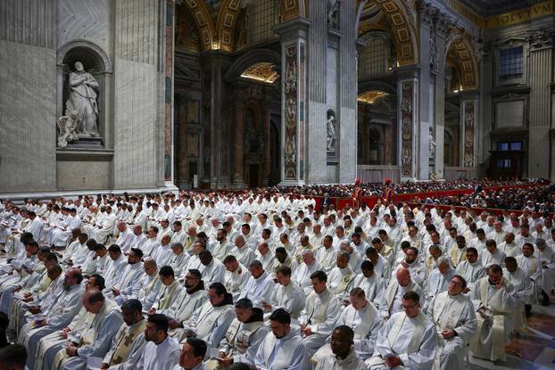 Pope Leo XIV leads the Chrism Mass in St. Peter's Basilica at the Vatican