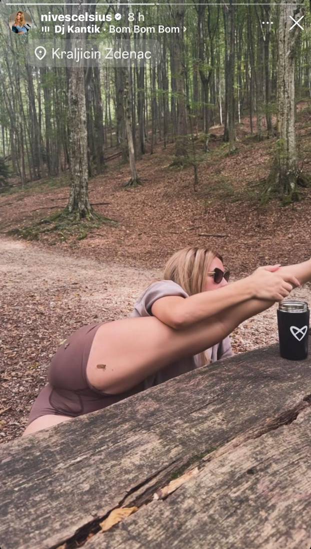 FOTO Rastezanje na svježem zraku: Nives Celzijus pokazala koliko može dignut' nogu