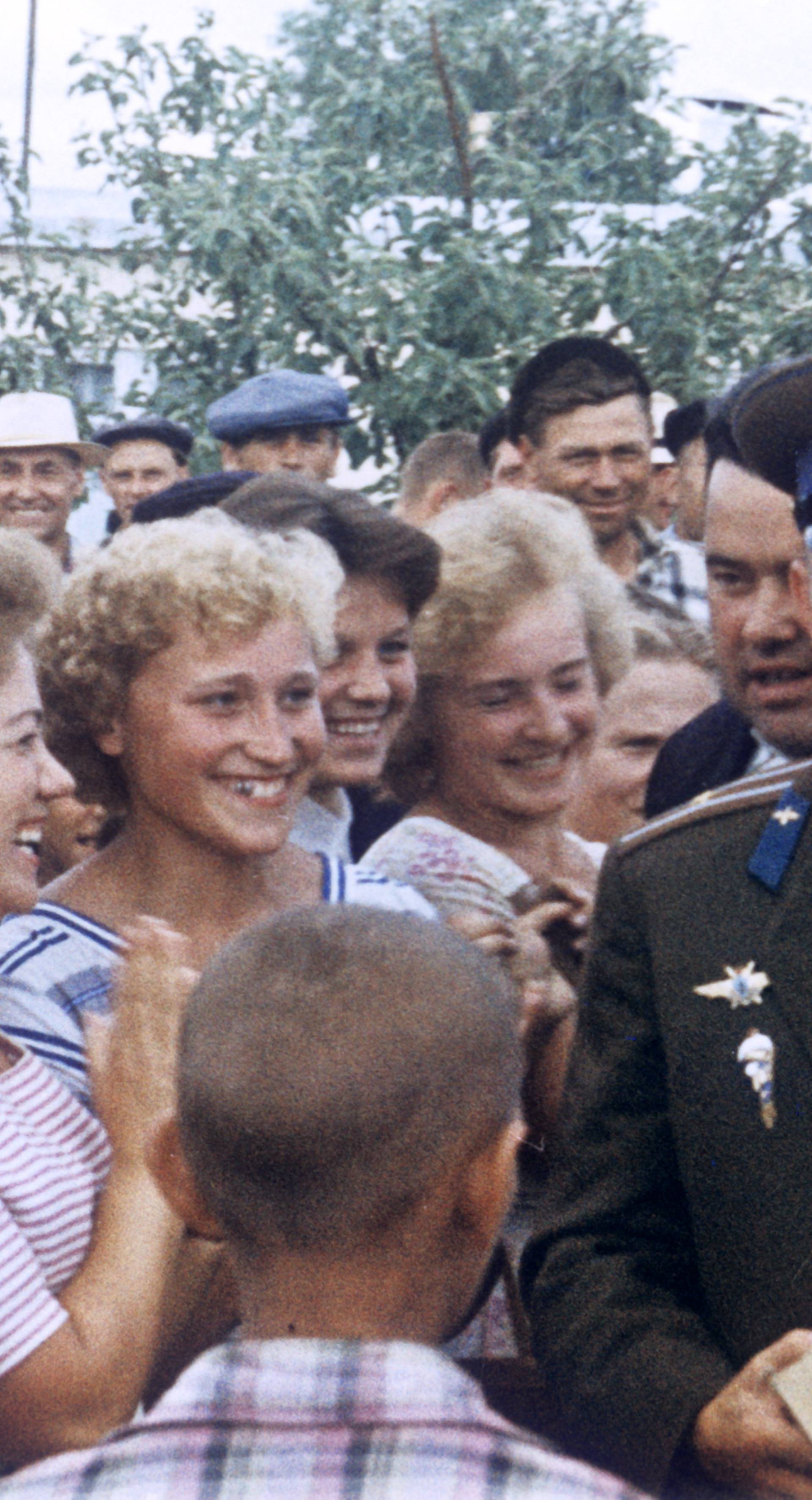 Yury Gagarin with Gzhatsk dwellers