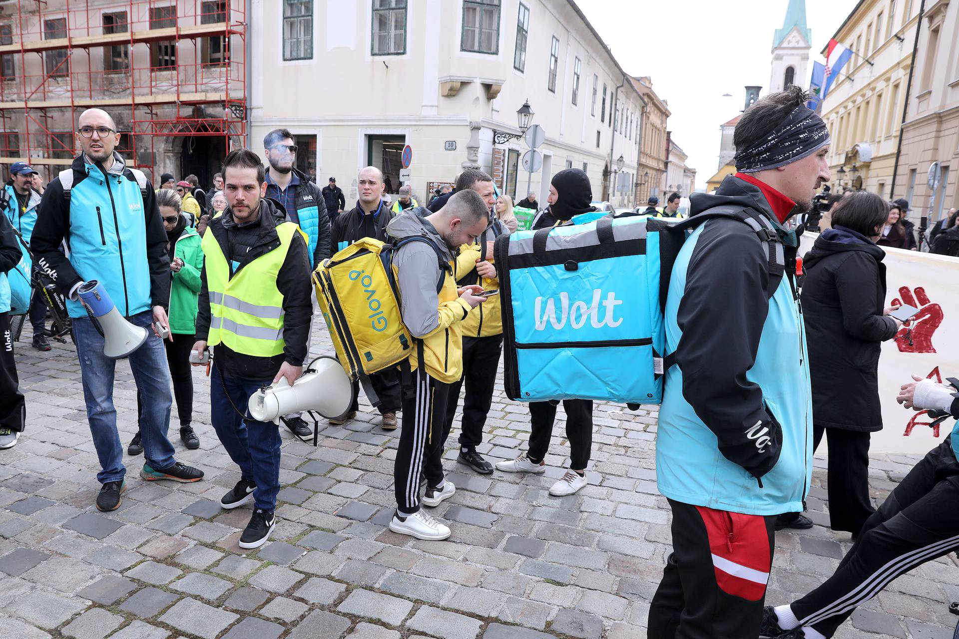 Zagreb: Prosvjed inicijative zajednice Wolt dostavljač