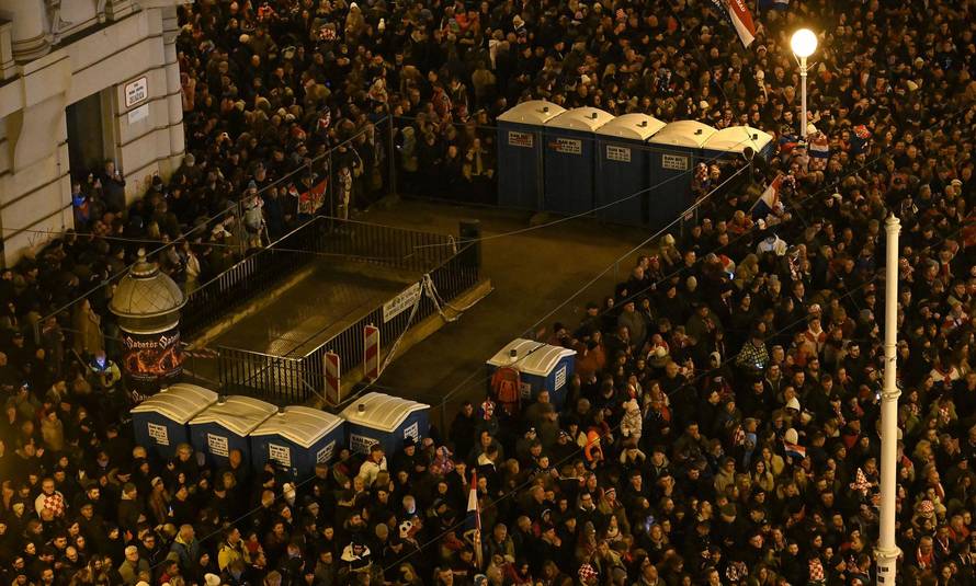 Zagreb: Doček brončanih rukometaša, pogled iz zraka 