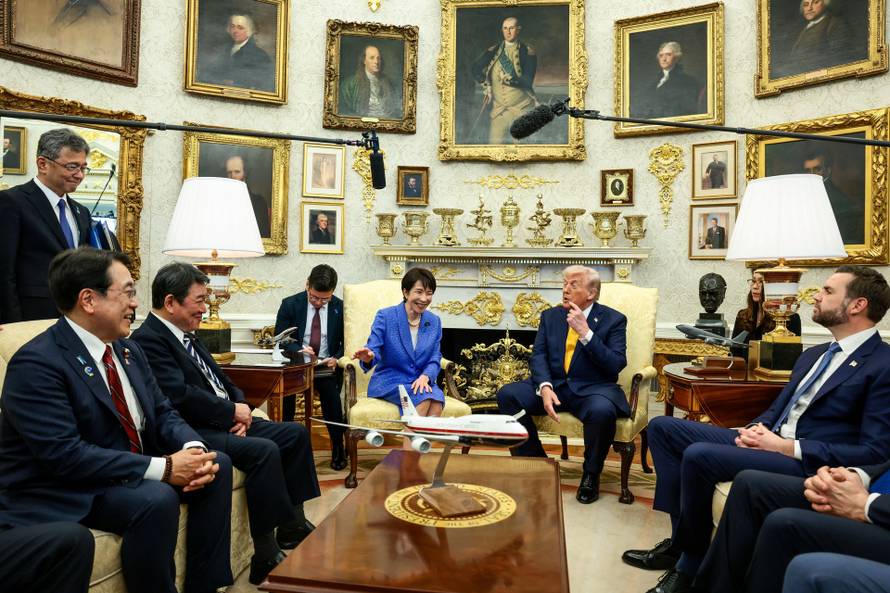 U.S. President Trump meets with Japanese PM Takaichi at the White House