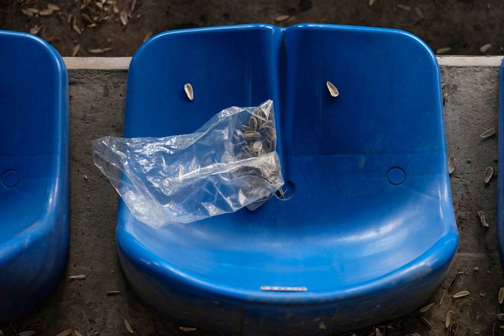 Seat,In,A,Football,Stadium,In,The,Balkans,With,Discarded