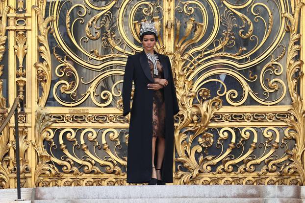 Guests at Schiaparelli Haute Couture Spring/Summer 2026 show in Paris