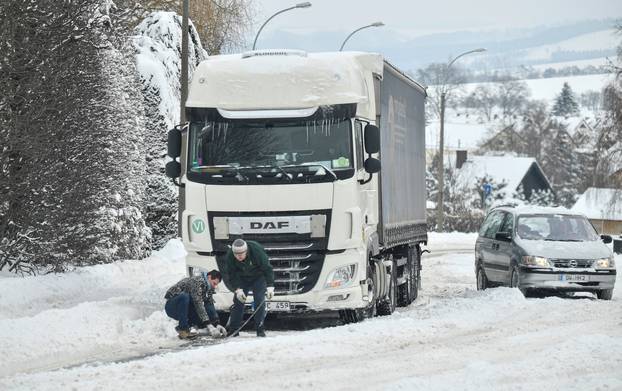 Heavy snowfalls in Germany