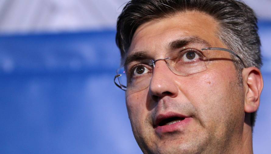 File picture of Andrej Plenkovic, president of the Croatian Democratic Union (HDZ), in Zagreb