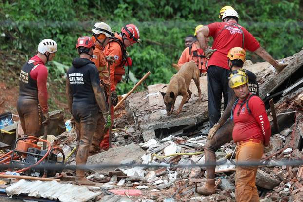 Aftermath of heavy rains in southeastern Brazil