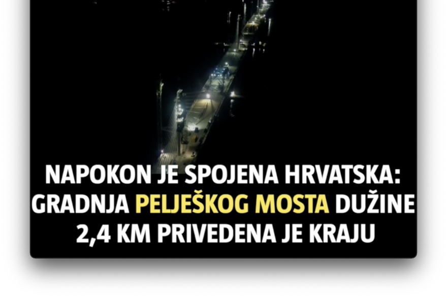 Prve snimke iz zraka spojenog Pelješkog mosta