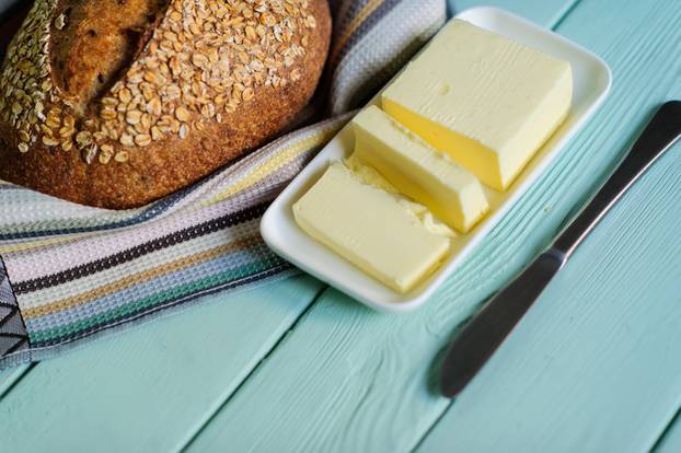 piece of butter on a desk